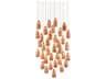 Currey & Company Rame 36-Light Copper Silver Painted Glass Pendant