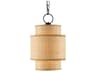 Currey & Company Mathias 1-Light Satin Black Natural Brown Round Mini Pendant
