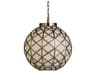 Currey & Company Polyhedron 1-Light White Antique Brass Globe Pendant