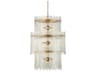 Currey & Company Electra 9-Light Clear Antique Brass Drum Tiered Chandelier