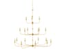 Currey & Company Nottaway 18-Light Satin Gold Candelabra Chandelier
