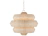 Currey & Company Antibes 3-Light Bleached Natural Snow White Chandelier