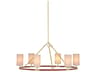 Currey & Company Ellerston 6-Light Saddle Brown Brushed Brass Cylinder Chandelier