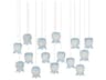 Currey & Company Polpo 15-Light Blue Silver Island Pendant