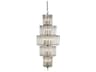 Currey & Company Bevilacqua 18-Light Silver Leaf Glass Candelabra Drum Tiered Chandelier