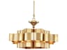 Currey & Company Grand Lotus Antique Gold Leaf Semi Flush Mount