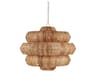 Currey & Company Antibes 9-Light Khaki Natural Brown Drum Tiered Pendant
