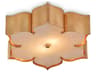 Currey & Company Grand Lotus 2-Light Antique Gold Leaf Flush Mount