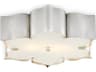 Currey & Company Grand Lotus 2-Light Contemporary Silver Leaf LED Flush Mount