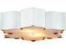 Currey & Company Grand Lotus 2-Light Sugar White Contemporary Gold Leaf Flush Mount