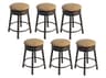 Darlee Outdoor Living Backless Cast Aluminum Round Swivel Bar Stool with Seat Cushion Set of 6