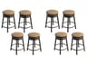 Darlee Outdoor Living Backless Cast Aluminum Round Swivel Bar Stool with Seat Cushion Set of 8