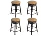 Darlee Outdoor Living Backless Cast Aluminum Round Counter Height Swivel Stool with Seat Cushion Set of 4