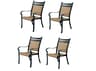 Darlee Outdoor Living Mountain View Sling Cast Aluminum Antique Bronze Dining Arm Chair Set of 4