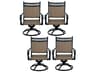 Darlee Outdoor Living Mountain View Sling Cast Aluminum Antique Bronze Swivel Rocker Dining Arm Chair Set of 4