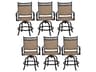 Darlee Outdoor Living Mountain View Sling Cast Aluminum Antique Bronze Swivel Bar Stool Set of 6