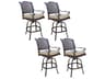 Darlee Outdoor Living Standard Nassau Cast Aluminum Antique Bronze Swivel Bar Stool Set of 4
