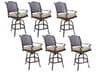 Darlee Outdoor Living Standard Nassau Cast Aluminum Antique Bronze Swivel Counter Height Stool Set of 6