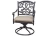 Darlee Outdoor Living Santa Monica Cast Aluminum Antique Bronze Swivel Rocker Dining Arm Chair Set of 4