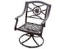 Darlee Outdoor Living Ten Star Cast Aluminum Antique Bronze Swivel Rocker Dining Arm Chair Set of 4