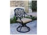 Darlee Outdoor Living Elisabeth Cast Aluminum Antique Bronze Swivel Rocker Dining Arm Chair Set of 4