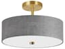 Dainolite Everly 3-Light Grey Aged Brass Drum Semi Flush Mount
