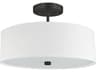 Dainolite Everly 3-Light Matte Black White Drum Semi Flush Mount