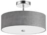 Dainolite Everly 3-Light Grey Polished Chrome Drum Semi Flush Mount