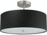 Dainolite Everly 3-Light Black Satin Chrome Drum Semi Flush Mount