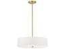 Dainolite Everly 4-Light White Aged Brass Drum Pendant