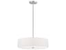 Dainolite Everly 4-Light White Satin Chrome Drum Pendant