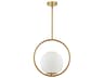 Dainolite Adrienna 1-Light Aged Brass Globe Pendant