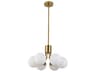 Dainolite Amanda 6-Light Aged Brass Globe Pendant