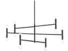 Dainolite Ava 12-Light Matte Black Linear Tiered Chandelier