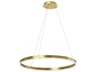Dainolite Circulo 1-Light Aged Brass Round Pendant