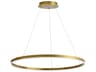 Dainolite Circulo 1-Light Aged Brass Round Pendant