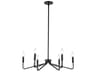 Dainolite Clayton 6-Light Matte Black Candelabra Chandelier