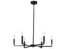 Dainolite Colette 6-Light Matte Black Candelabra Chandelier