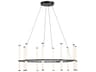 Dainolite Corvette 10-Light Matte Black Cylinder Linear Chandelier
