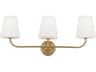 Dainolite Eleanor 3-Light Aged Brass Vanity Light