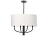 Dainolite Eleanor 4-Light Matte Black Drum Chandelier
