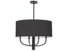 Dainolite Eleanor 4-Light Black Matte Drum Chandelier