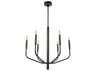 Dainolite Eleanor 6-Light Matte Black Candelabra Chandelier