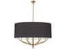 Dainolite Eleanor 8-Light Aged Brass Black Drum Chandelier
