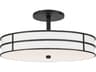 Dainolite Fulvia 2-Light Matte Black Drum Round Semi Flush Mount