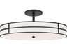 Dainolite Fulvia 3-Light Matte Black Round Semi Flush Mount