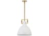 Dainolite Liberty 1-Light Matte White Aged Brass Dome Pendant