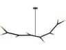 Dainolite Morgan 8-Light Matte Black Aged Brass Linear Island Pendant