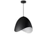 Dainolite Myra 1-Light Black White Dome Pendant
