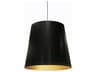 Dainolite Oversized Drum 1-Light Polished Chrome Black Gold Pendant